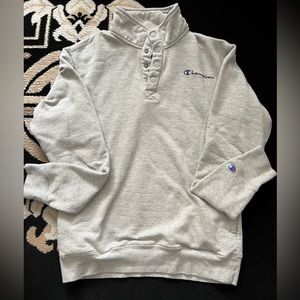 Champion Three Quarter Button Up Pullover Sweater Size Small